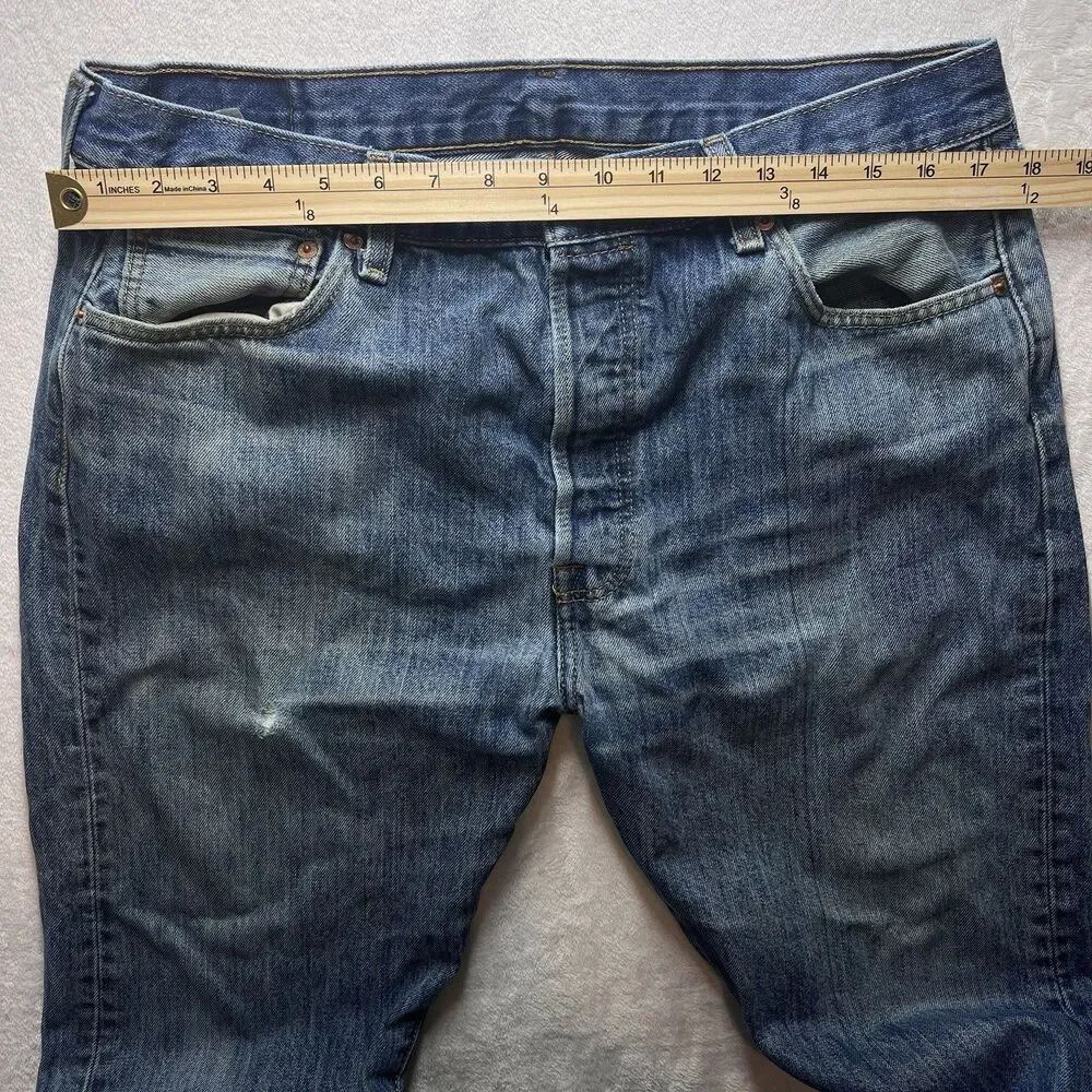 Levi's 501 Men's Jeans 36x30 Blue Button Fly Straight Leg Denim